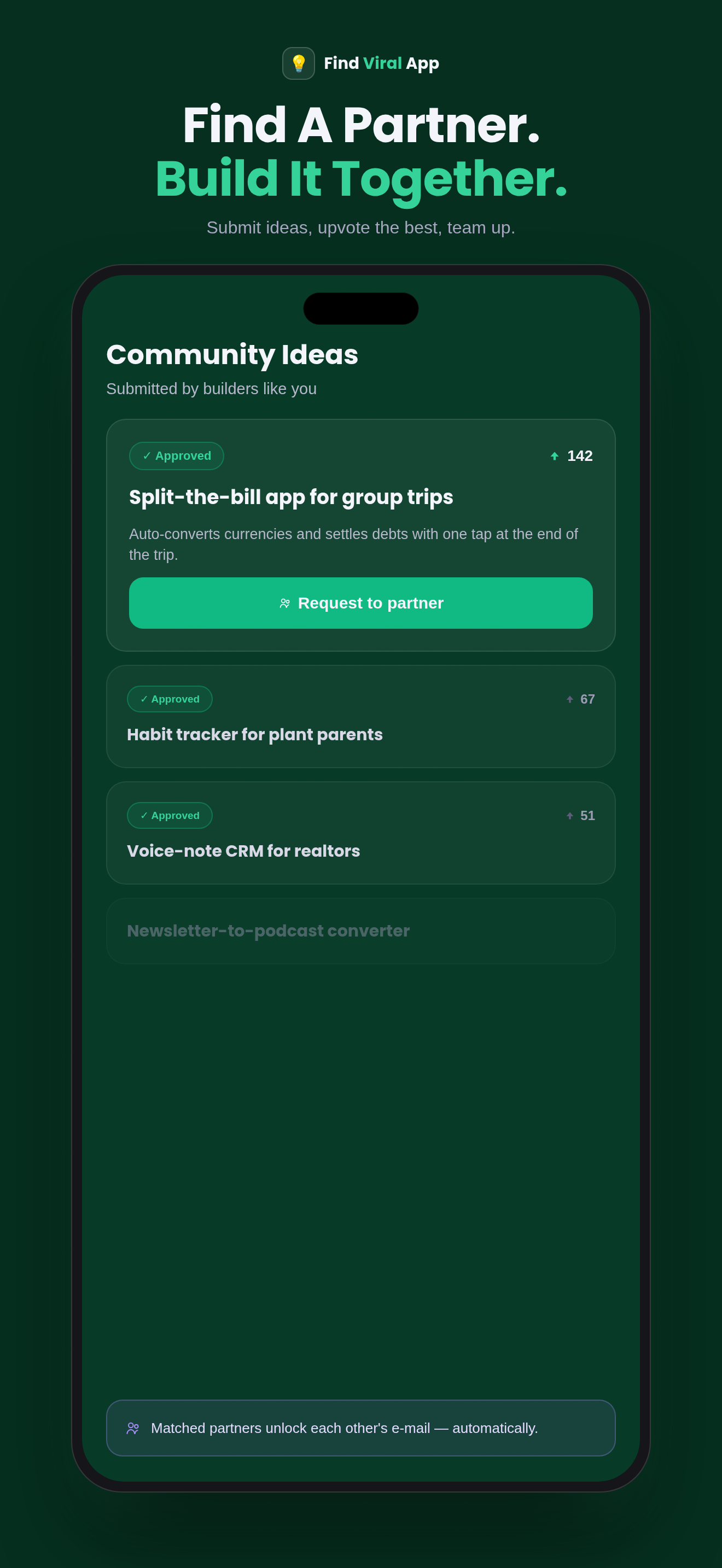 Community ideas and partner matching